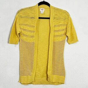Mossimo‎ Supply Co Y2K Yellow Short Sleeve Cardigan Size Small